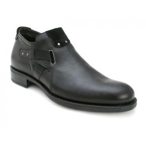 Bacco Bucci "Llorente" Black Genuine Soft Italian Calfskin Boots with Stylish Side Strap